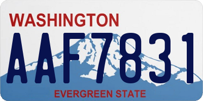 WA license plate AAF7831