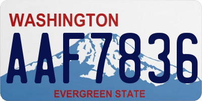 WA license plate AAF7836