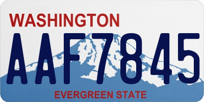 WA license plate AAF7845
