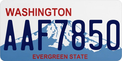 WA license plate AAF7850