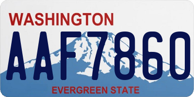 WA license plate AAF7860