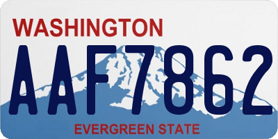 WA license plate AAF7862