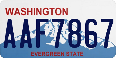 WA license plate AAF7867
