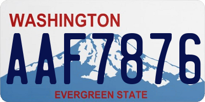 WA license plate AAF7876