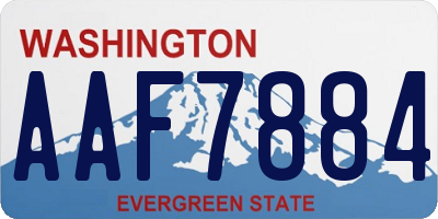 WA license plate AAF7884
