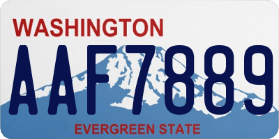 WA license plate AAF7889