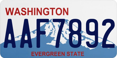 WA license plate AAF7892