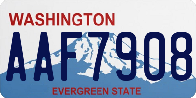 WA license plate AAF7908