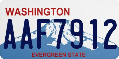 WA license plate AAF7912