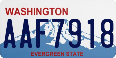 WA license plate AAF7918
