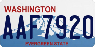 WA license plate AAF7920