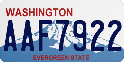 WA license plate AAF7922