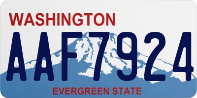 WA license plate AAF7924