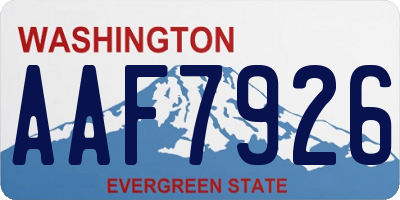 WA license plate AAF7926