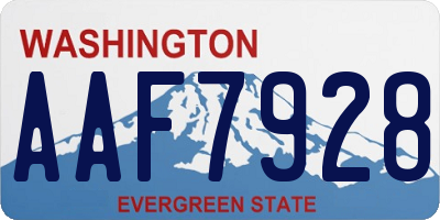 WA license plate AAF7928