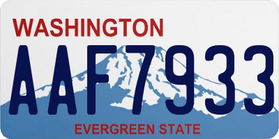 WA license plate AAF7933