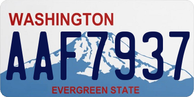 WA license plate AAF7937