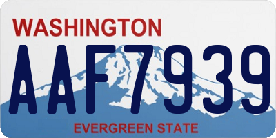 WA license plate AAF7939