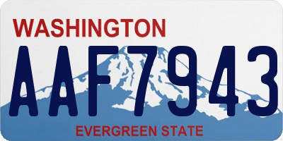 WA license plate AAF7943