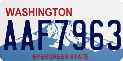 WA license plate AAF7963