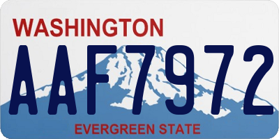WA license plate AAF7972