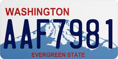 WA license plate AAF7981