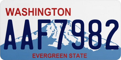 WA license plate AAF7982
