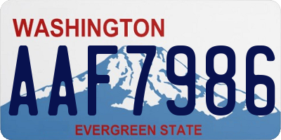 WA license plate AAF7986