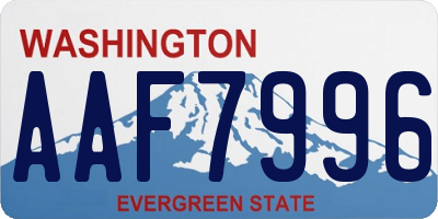 WA license plate AAF7996