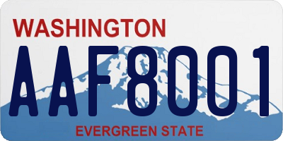 WA license plate AAF8001