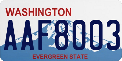 WA license plate AAF8003