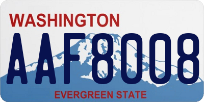 WA license plate AAF8008