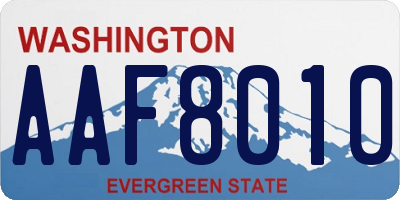 WA license plate AAF8010