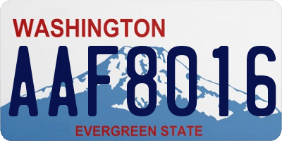 WA license plate AAF8016
