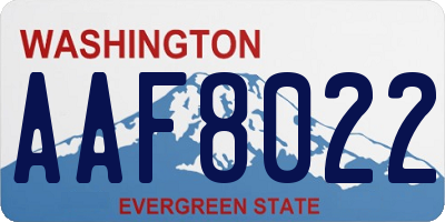 WA license plate AAF8022