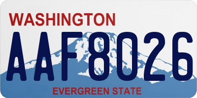 WA license plate AAF8026