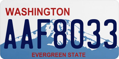 WA license plate AAF8033