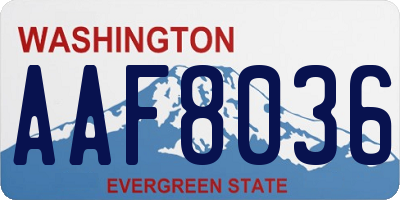 WA license plate AAF8036