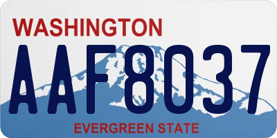 WA license plate AAF8037