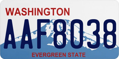 WA license plate AAF8038