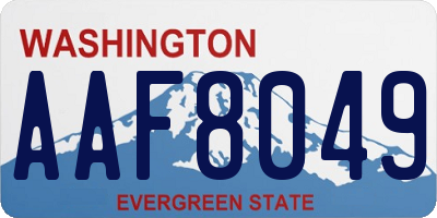 WA license plate AAF8049