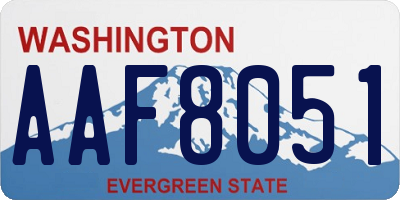 WA license plate AAF8051