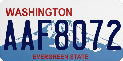WA license plate AAF8072