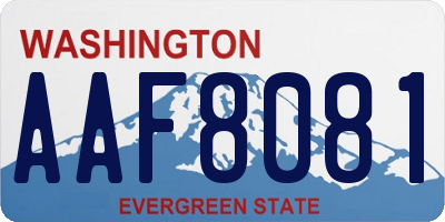 WA license plate AAF8081