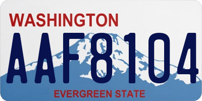 WA license plate AAF8104