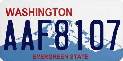 WA license plate AAF8107