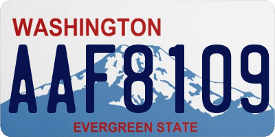 WA license plate AAF8109