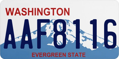 WA license plate AAF8116