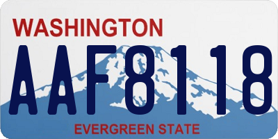 WA license plate AAF8118