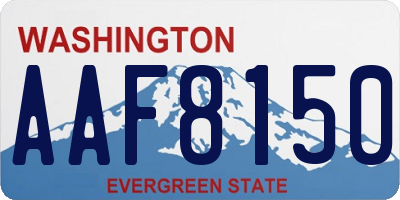 WA license plate AAF8150